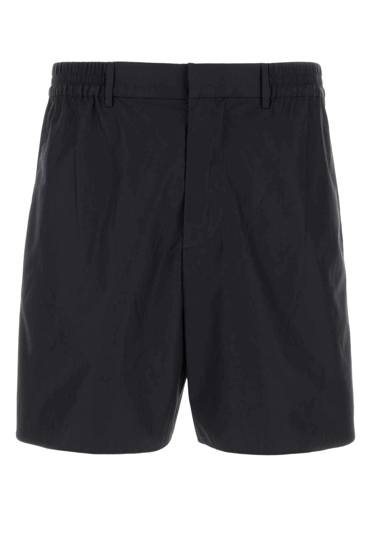 Black Poplin Bermuda Shorts Nero Exterior: Cotton