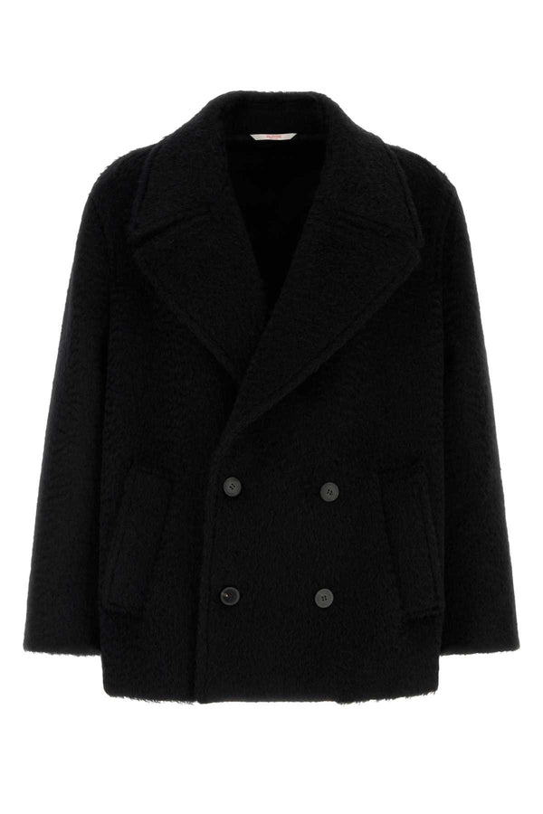 Valentino Garavani 50% Mohair 50% Virgin wool coat in black