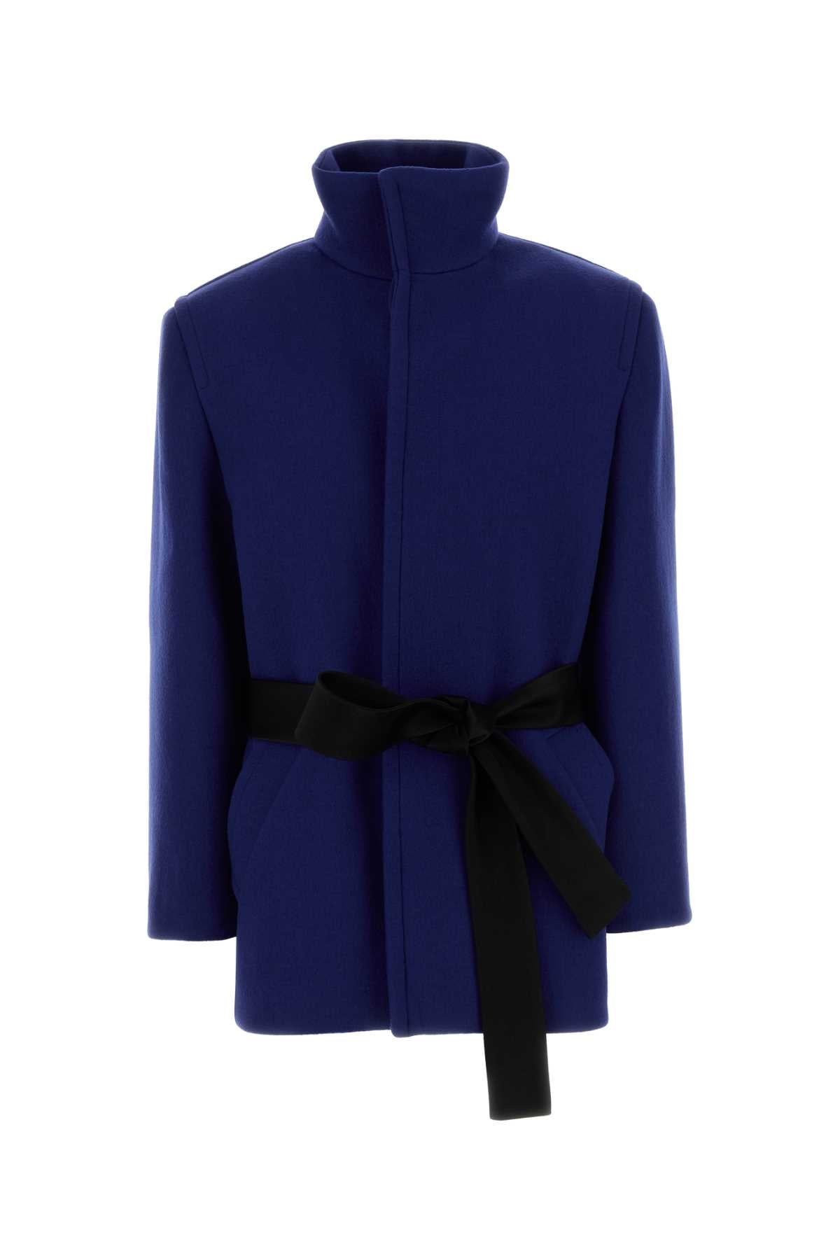Blue Wool Jacket Bleuoutremer Exterior: Lining: Silk Giubbini