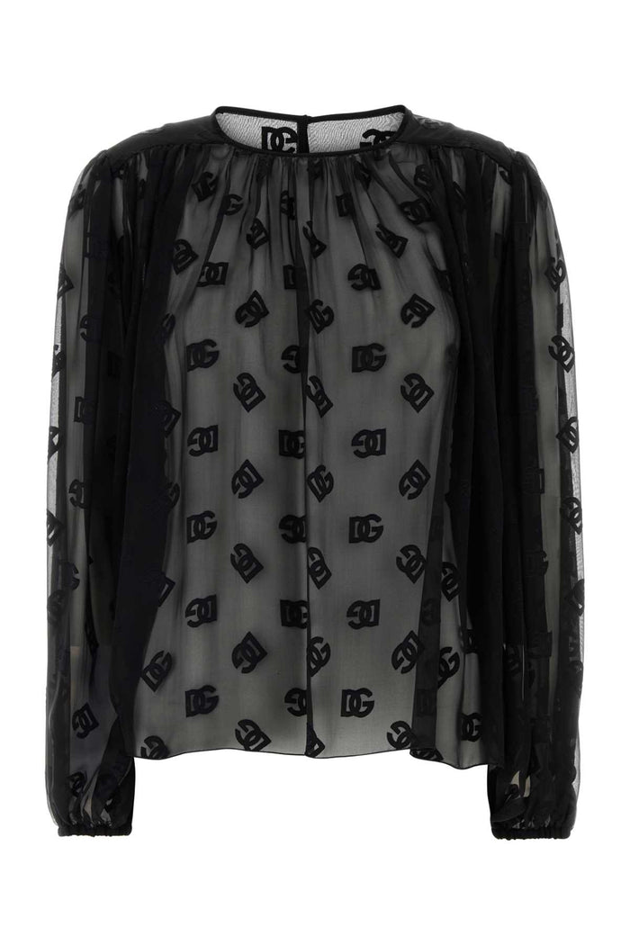 Black Organza Blouse Nero Exterior: Silk Viscose Maglie