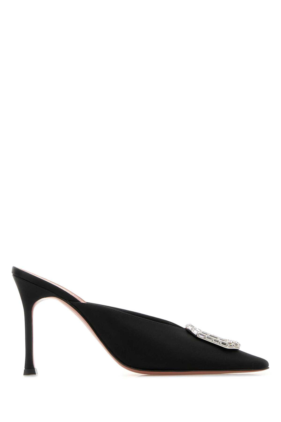 Amina Muaddi Mule Satin mule in black