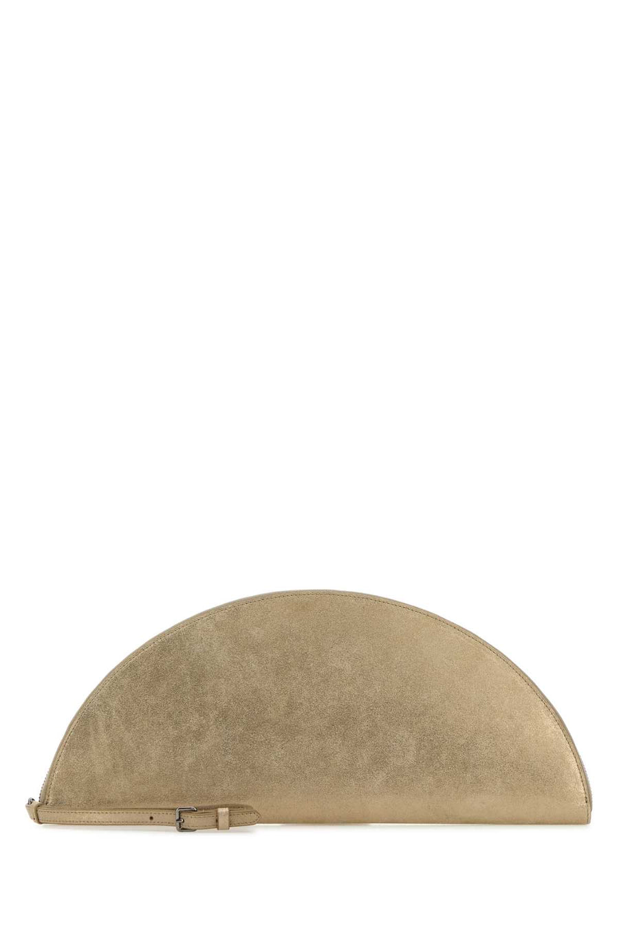 Maison Margiela Halfmoon Exterior: 100% Leather; Lining: 100% suede; Finishing: Ruthenium clutch in gold