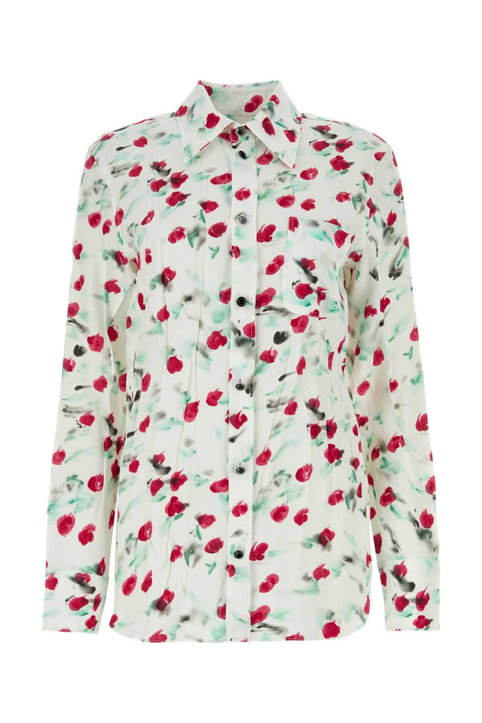 Printed Viscose Shirt Lilywhite Exterior: Camicie