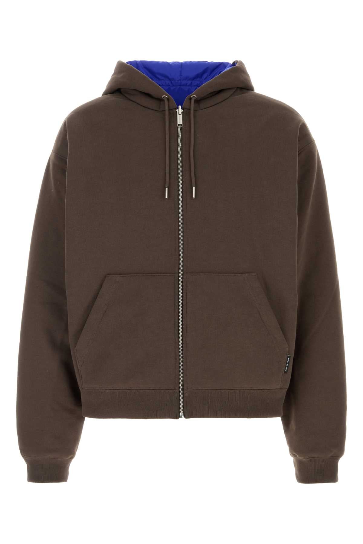 Brown Cotton Reversible Sweatshirt Terra Felpe