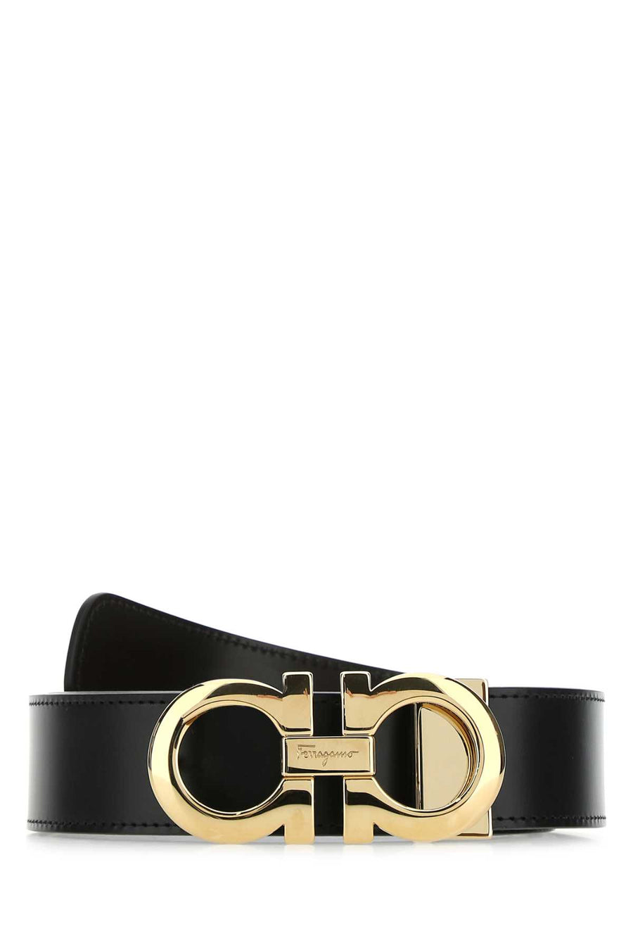 Black Leather Reversible Belt Nerhic Cinture