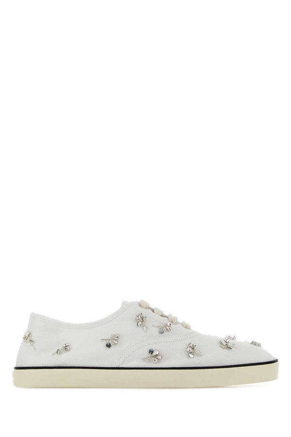 Miu Miu Exterior: 100% Fabric; Interior: 100% Fabric; Sole: Rubber sneaker in white