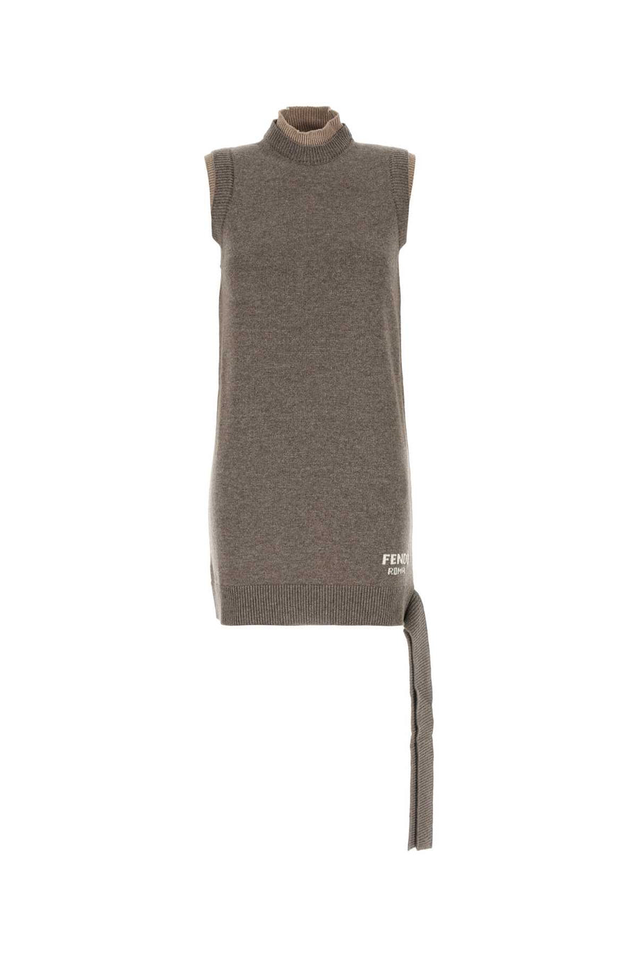 Fendi Knit 63% Wool knit vest in taupe