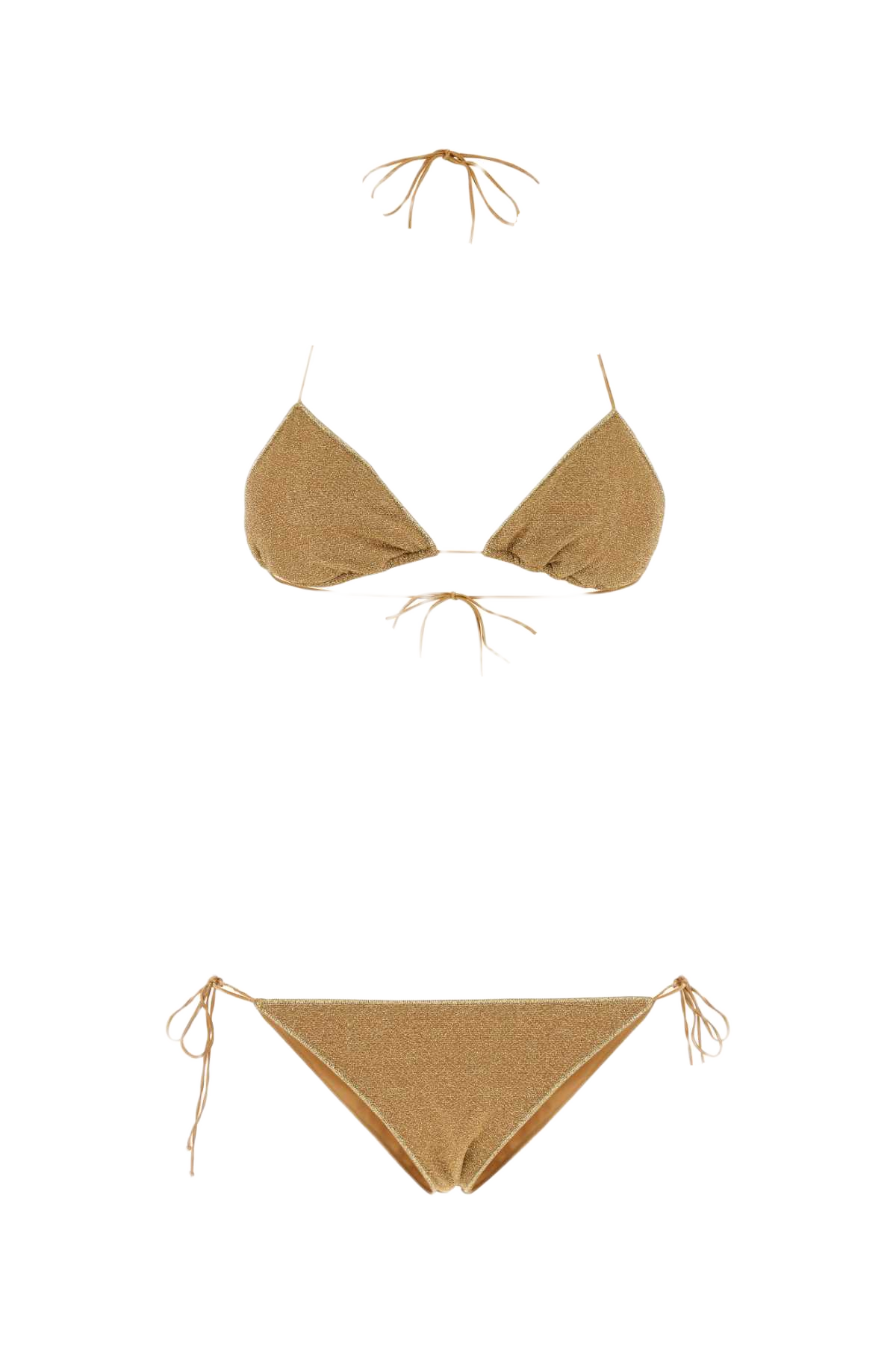 Gold Nylon Blend Lumiere Bikini Costumi Da Bagno
