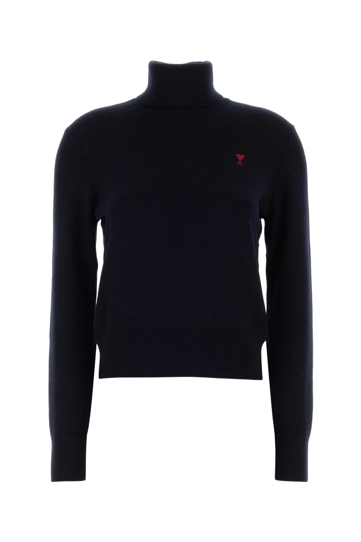 Midnight Blue Wool Sweater Navyred Exterior: Merino Maglieria