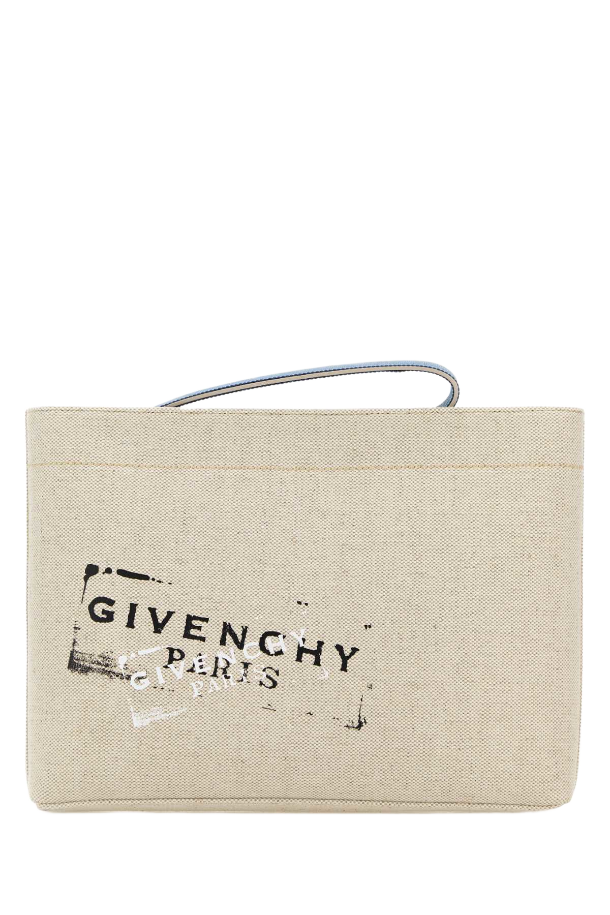 Sand Canvas Clutch Beigeblack