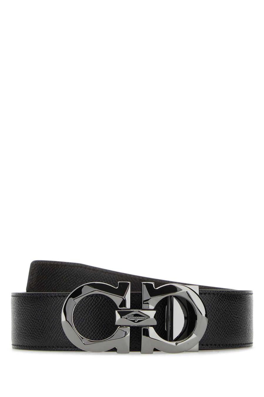 Ferragamo Adjus 100% calf leather belt in black