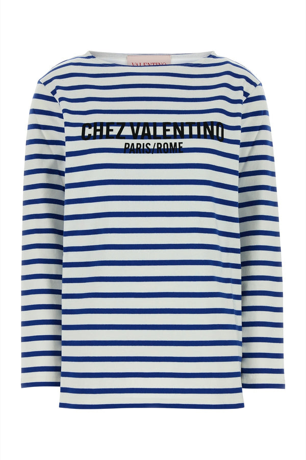 Valentino Garavani Solid 100% Cotton t-shirt in navy