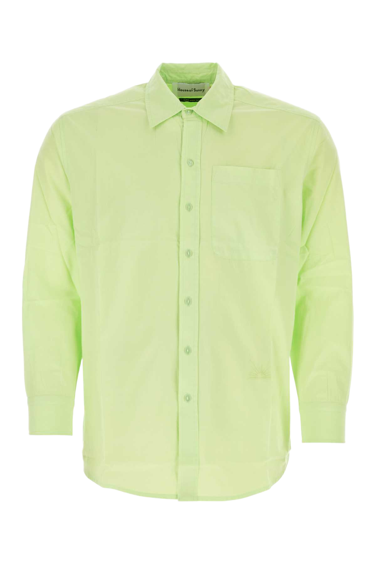 Acid Green Poplin Vito Shirt Exterior: Cotton Camicie