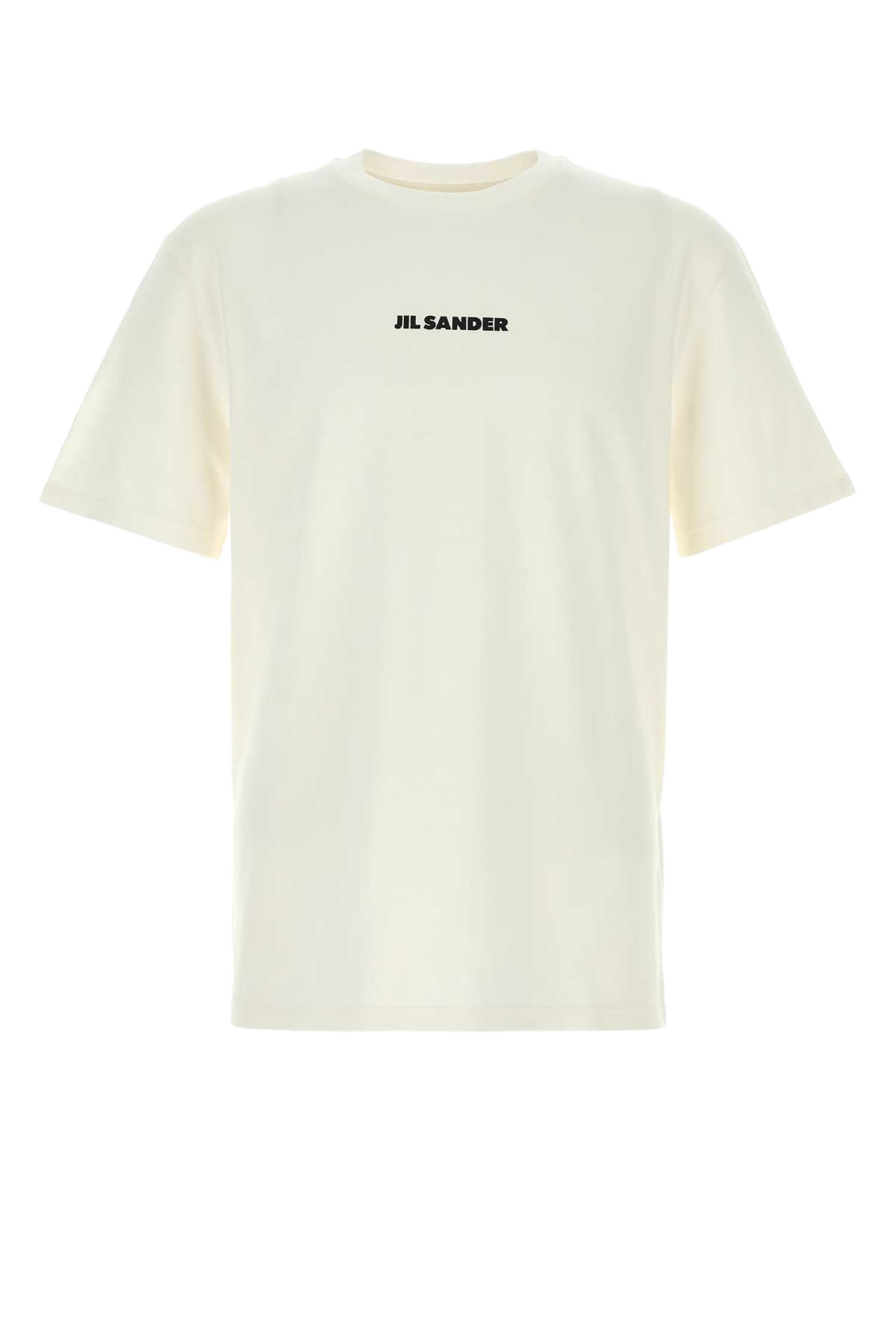 White Cotton T-Shirt Porcelain Cotone