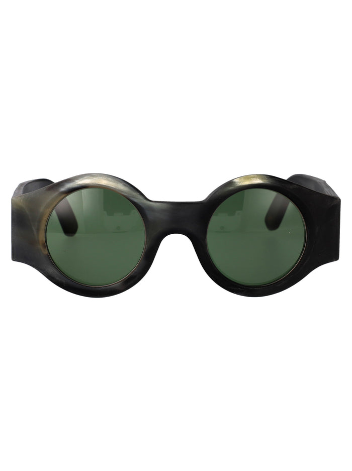 502987 Black And White Horn Sunglasses