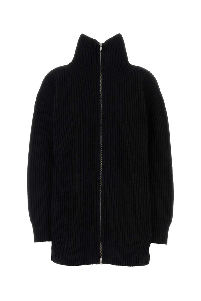 Black Wool Blend Oversize Cardigan Maglieria