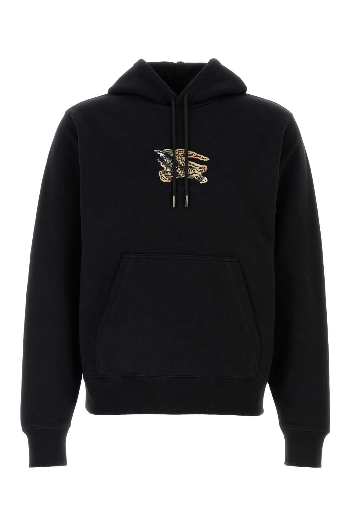 Black Cotton Sweatshirt Exterior: Felpe