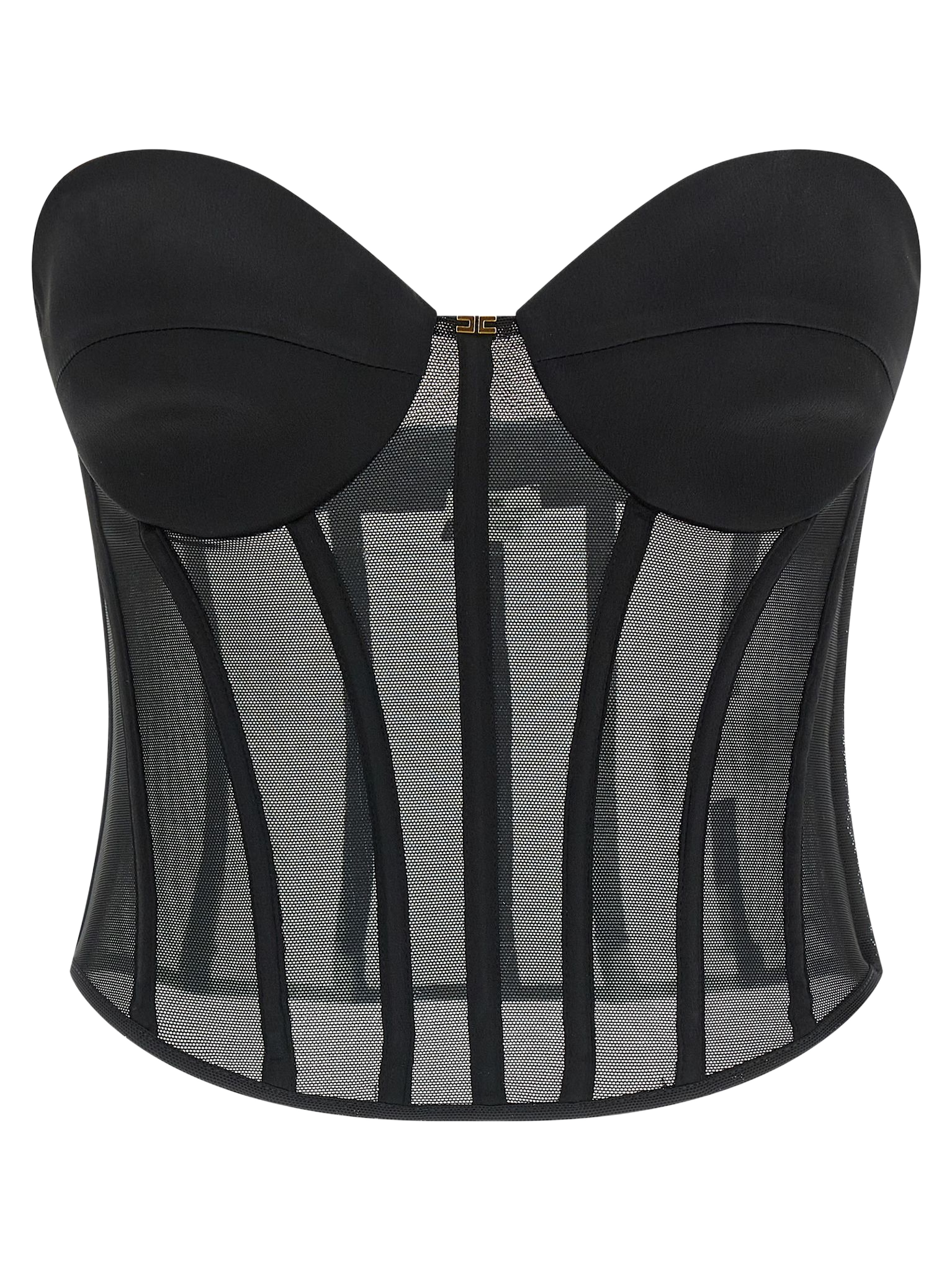Bustier Top Black Polyamide Tops
