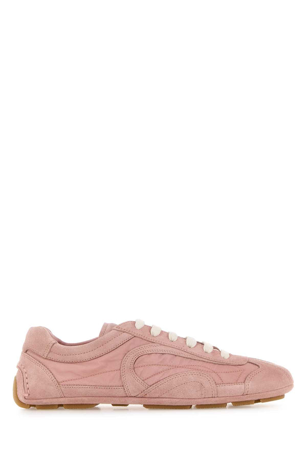 Prada Exterior: 100% Suede with Re-Nylon sneaker in pink