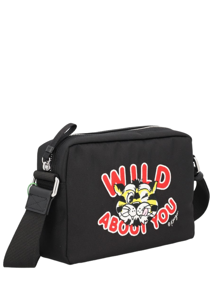 Kenzo Wild Tiger Bag Black Polyester Crossbody