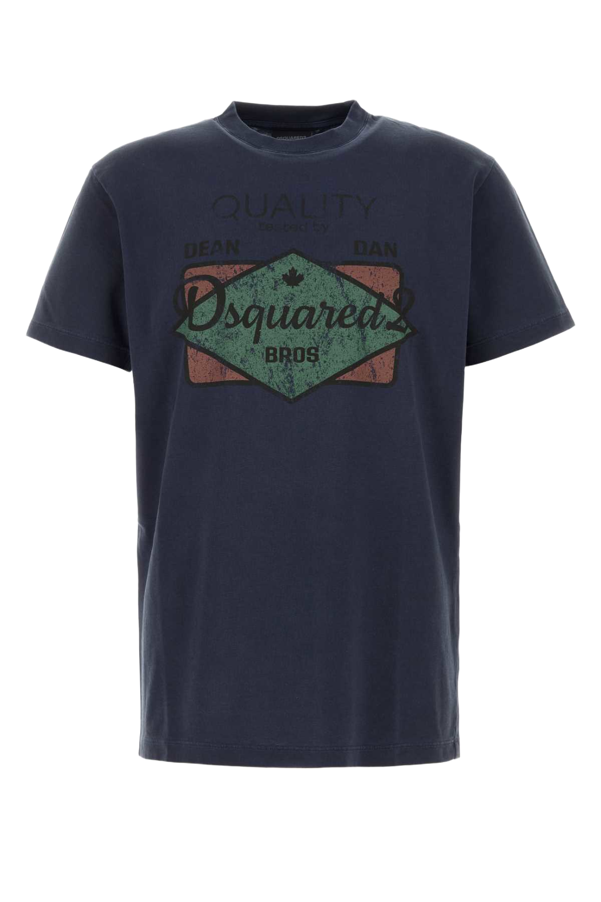 Navy Blue Cotton T-Shirt Navyblue Exterior