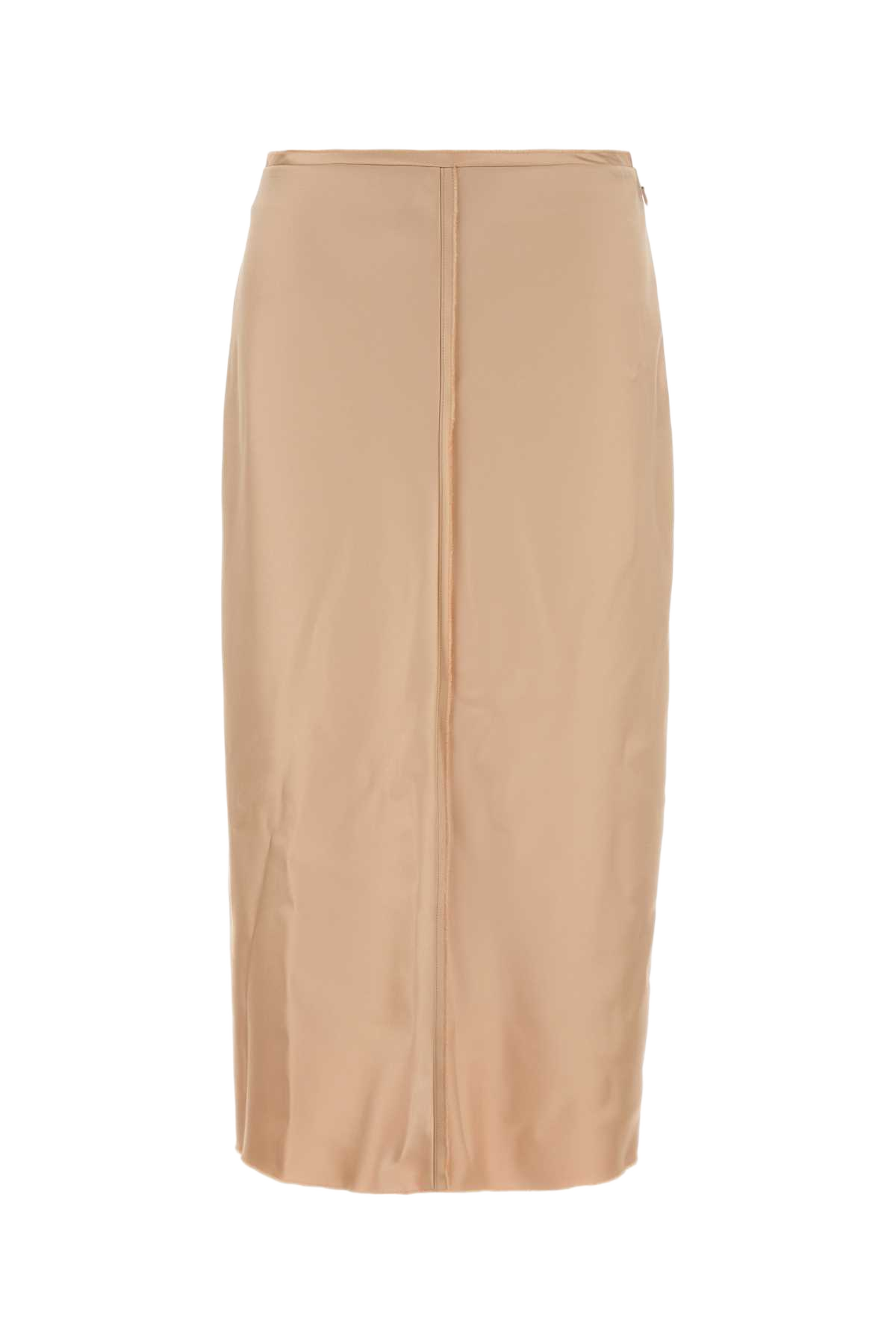 Skin Pink Stretch Satin Skirt Poudre Gonne
