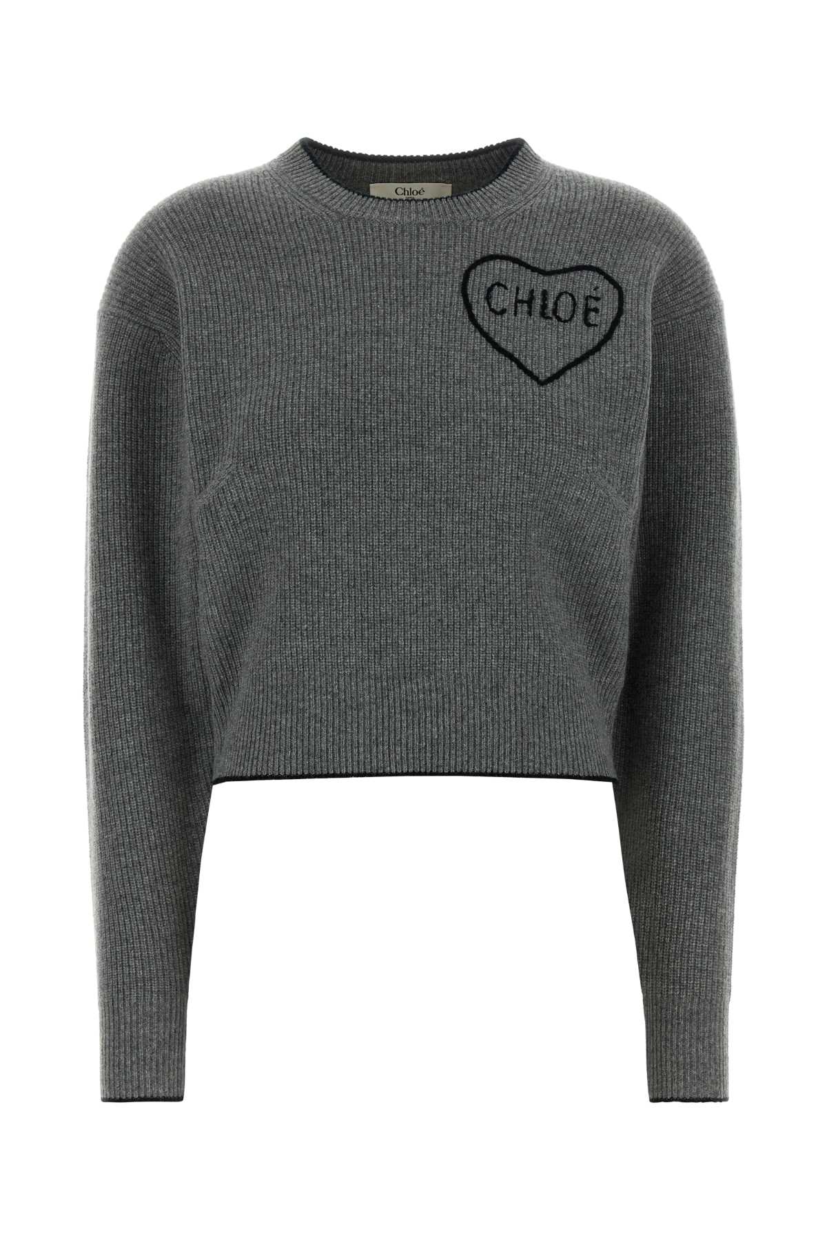 Dark Grey Wool Blend Sweater Divinegrey Exterior: Cashmere Maglieria