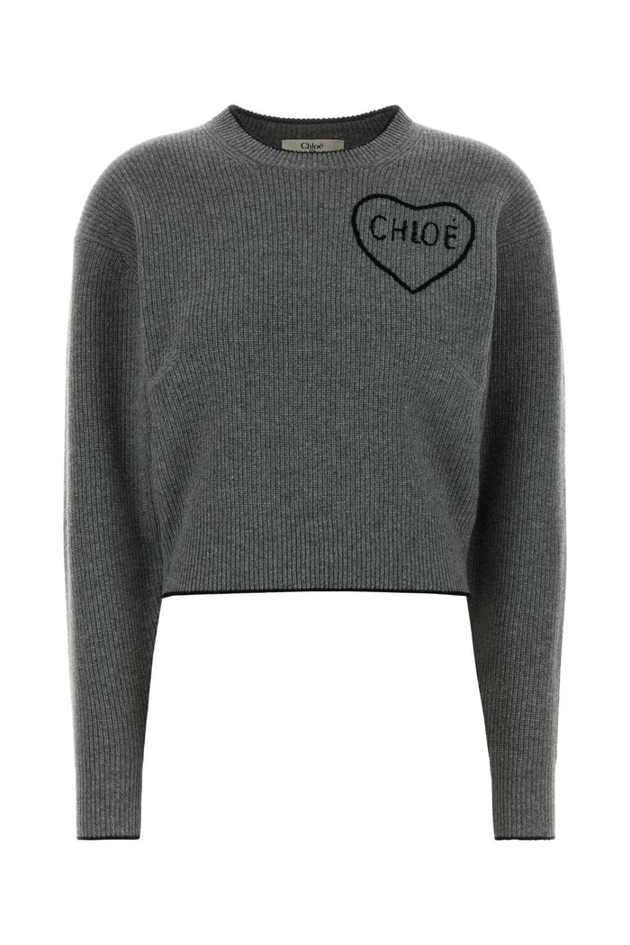 Dark Grey Wool Blend Sweater Divinegrey Exterior: Cashmere Maglieria
