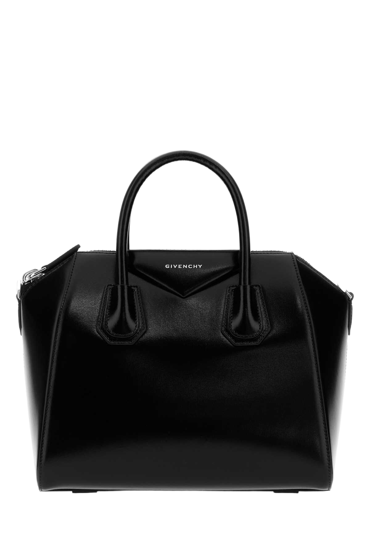 Black Leather Small Antigona Handbag Clutch