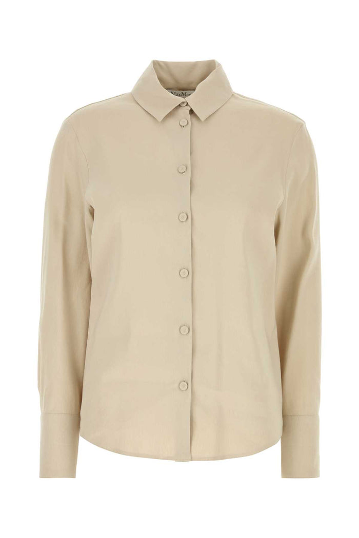 Sand Linen Blend Badesse Shirt Sabbia Camicie