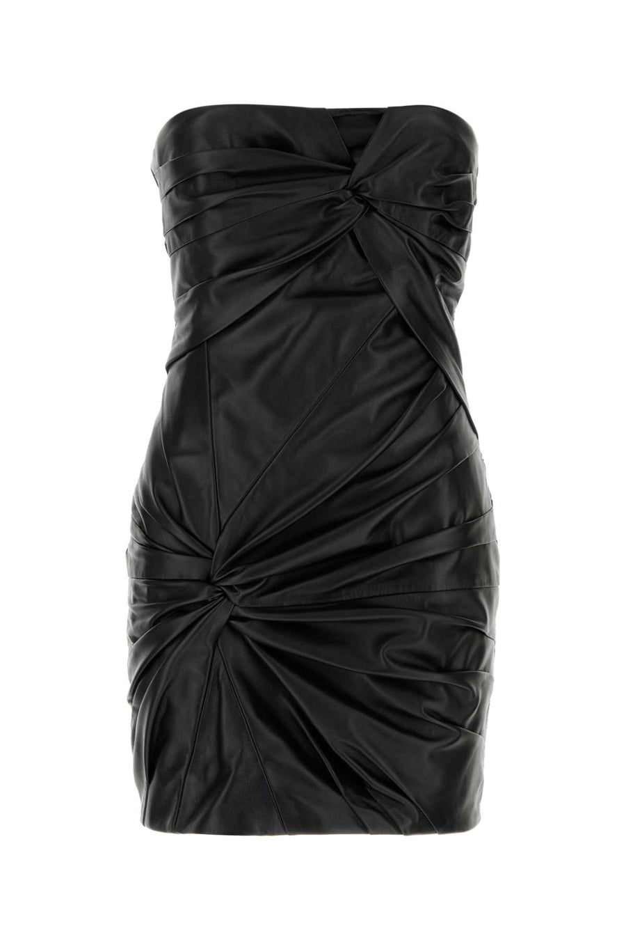 The Attico Pelle Exterior: 100% Lamb Leather; Lining: 100% Viscose dress in black