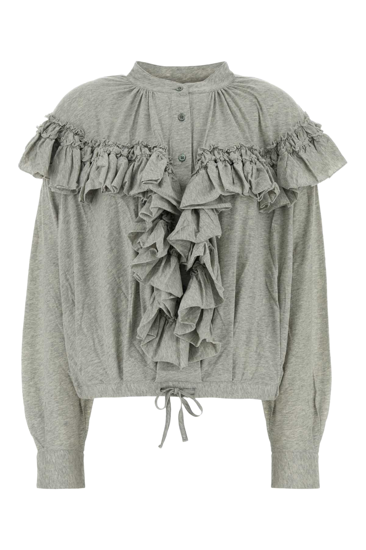 Grey Cotton Hunver Blouse Greymelange Exterior: Maglie