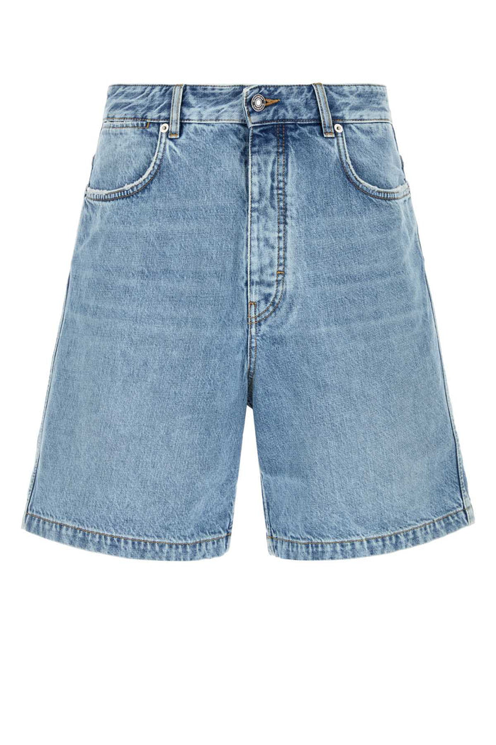 Denim Bermuda Shorts Lightblue Exterior: Cotton