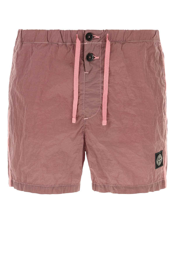 Stone Island 100% Polyamide/Nylon bermuda shorts in pink
