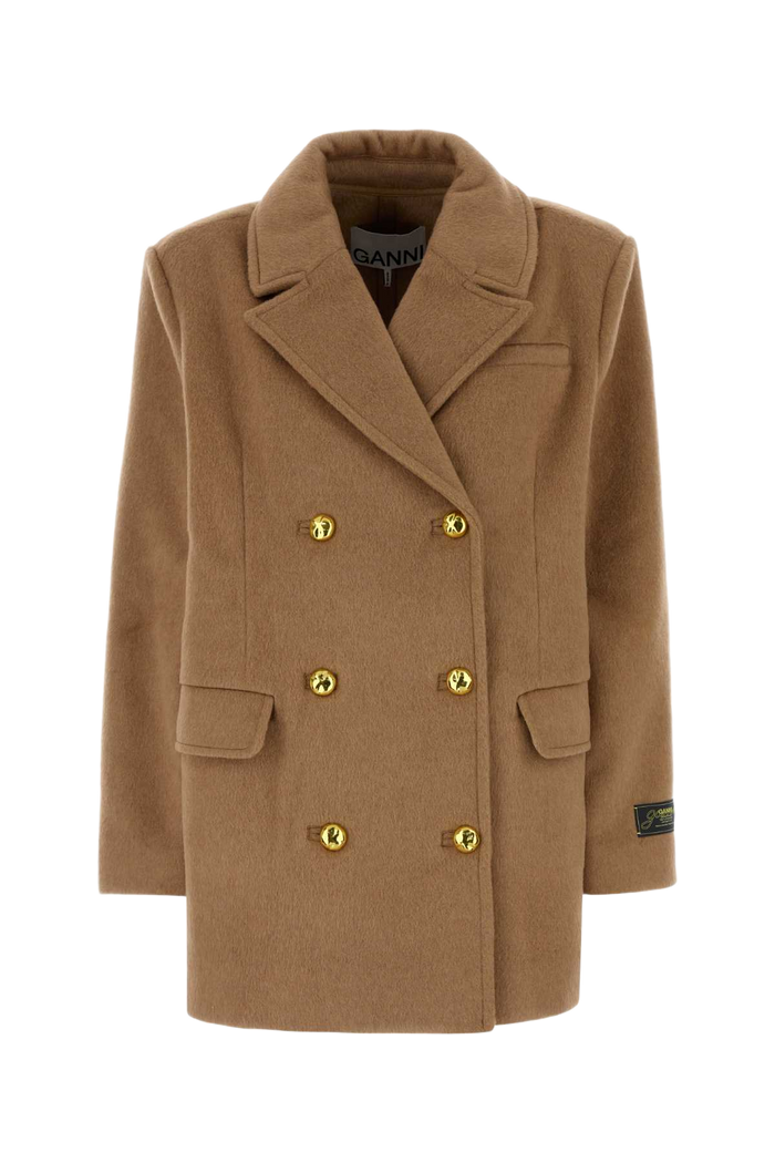 Camel Wool Blend Coat Latte Cappotti