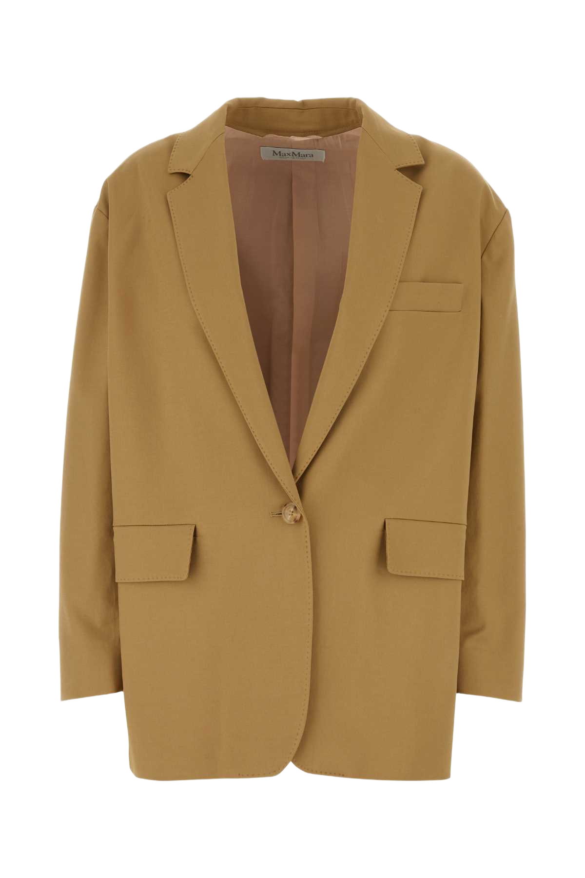Camel Stretch Cotton Monica Blazer Miele Giacche E Gilet