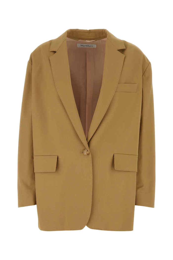 Camel Stretch Cotton Monica Blazer Miele Giacche E Gilet