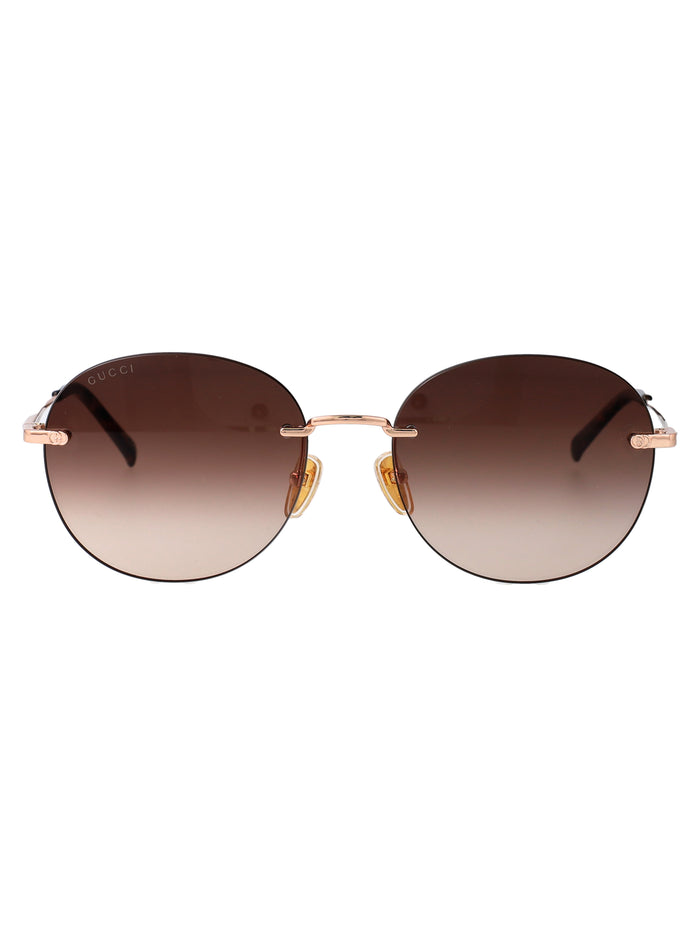 Gg2101sa Gold-gold-brown Metal Sunglasses