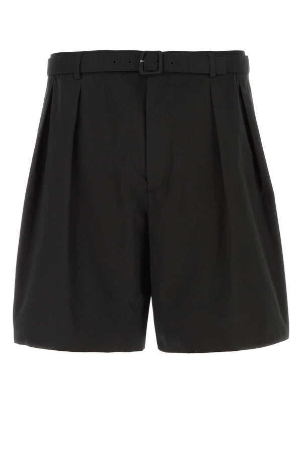 Saint Laurent 100% Cotton bermuda shorts in black