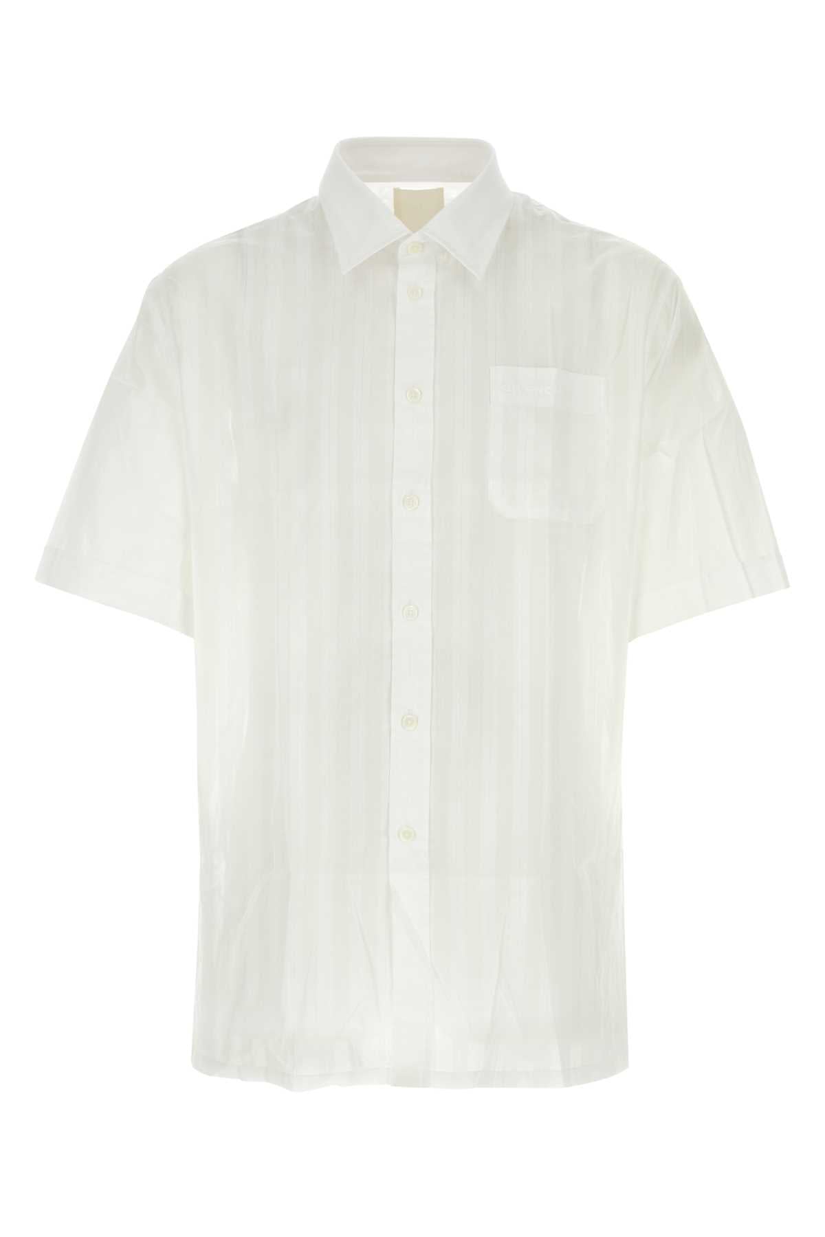 Embroidered Poplin Shirt White Exterior: Cotton Camicie