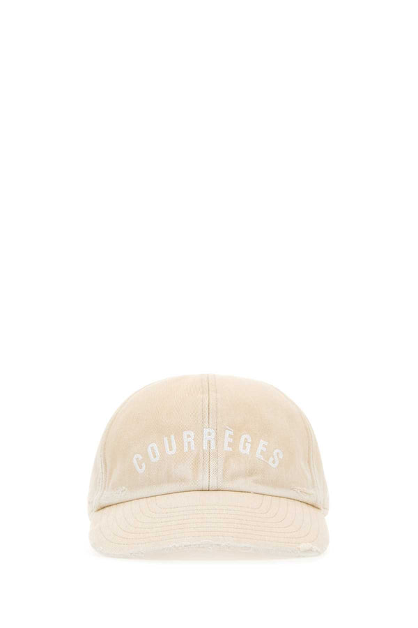 Courreges CAPPELLO Exterior: 100% Cotton baseball cap in beige