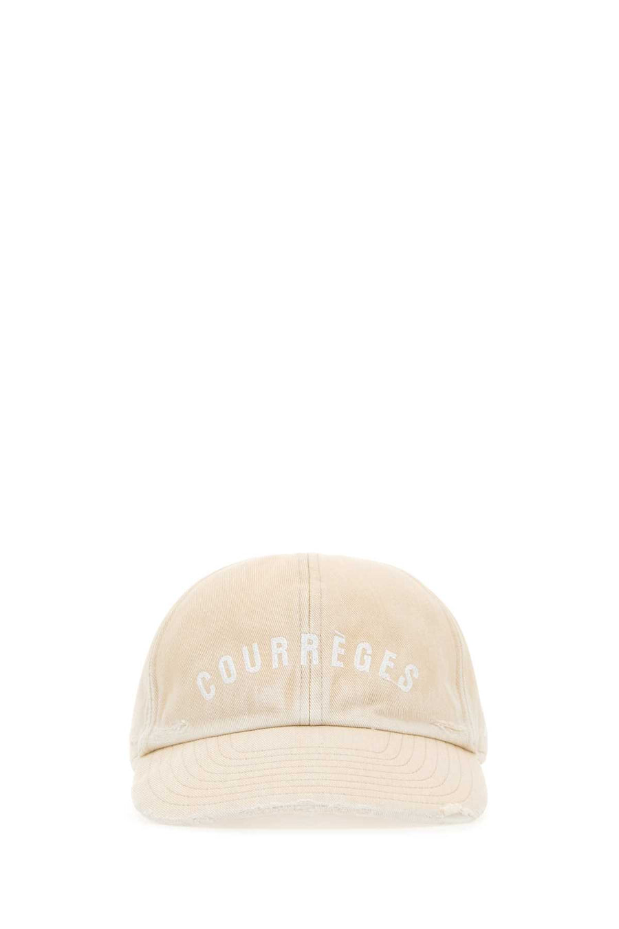 Courreges CAPPELLO Exterior: 100% Cotton baseball cap in beige