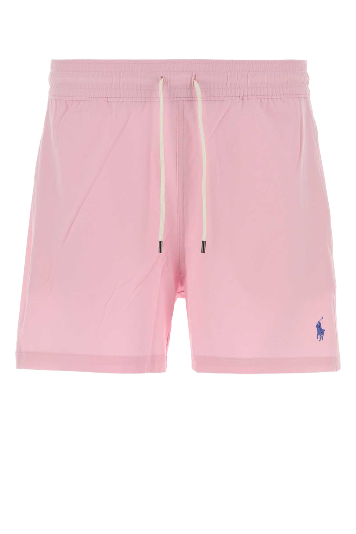 Pink Stretch Polyester Swimming Shorts Carmelpinkaustinblue Costumi Da Bagno
