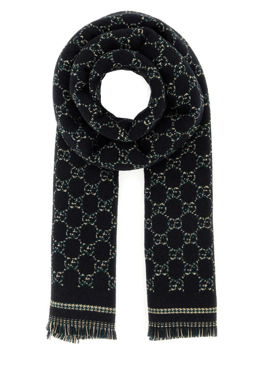 Gucci Stenmix 100% Wool scarf in black