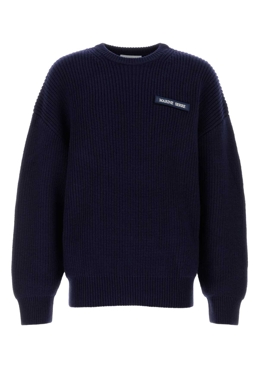 Marine Serre 100% Merino wool sweater in navy