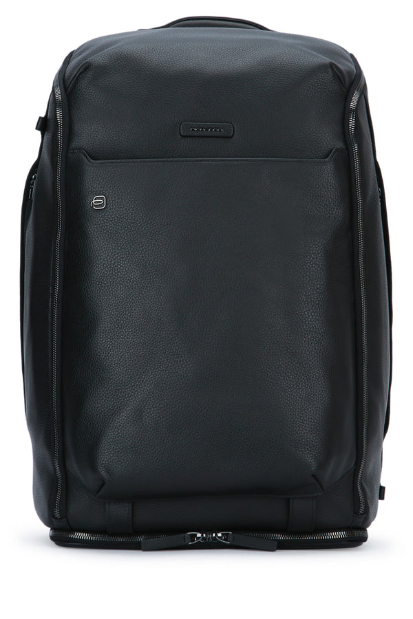 Piquadro Viaggio Leather travel backpack in black