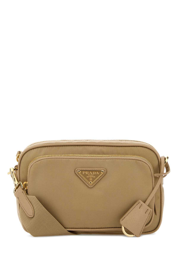 Prada Exterior: 100% Re-Nylon crossbody bag in beige