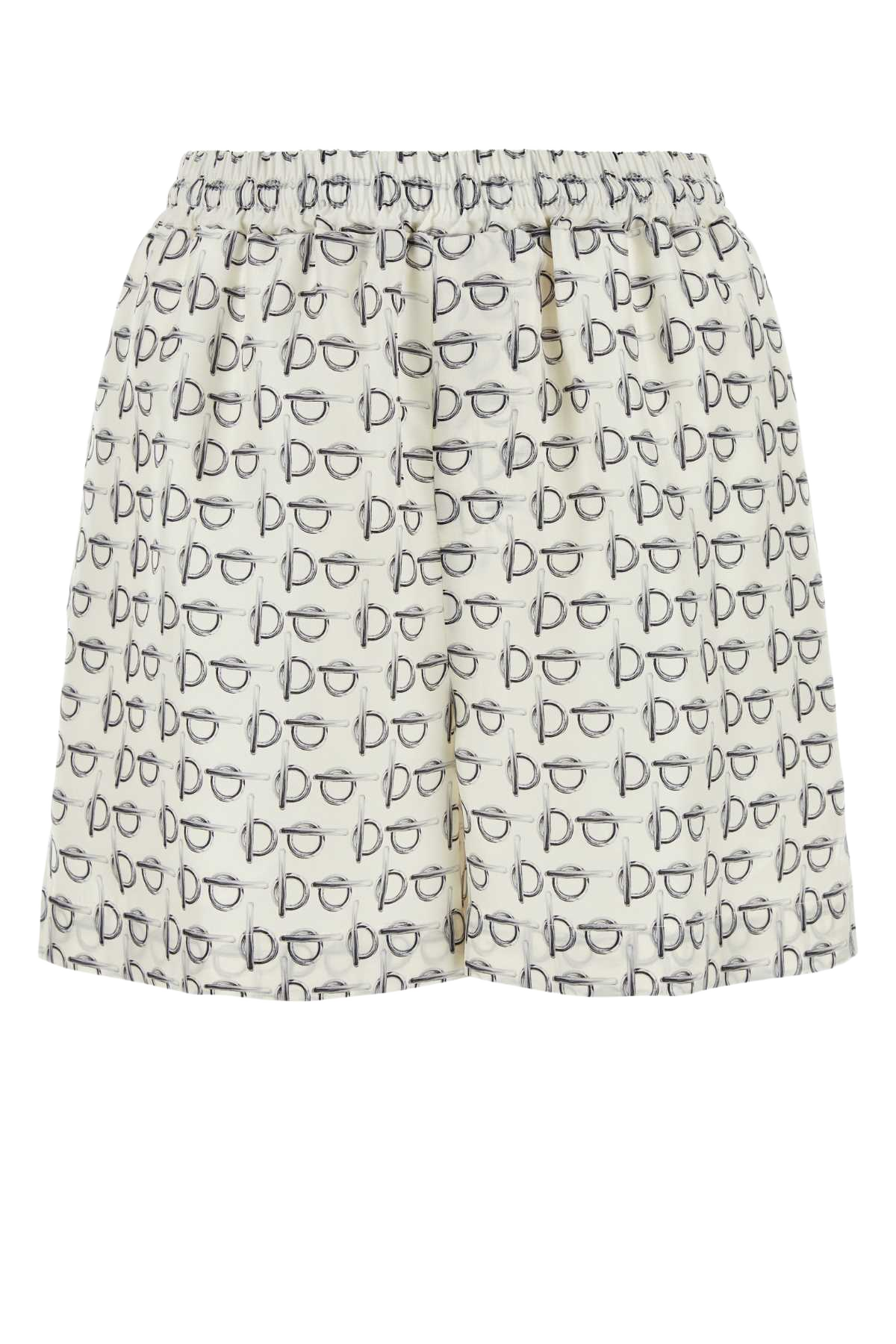 Printed Silk Shorts Silverwhite Exterior