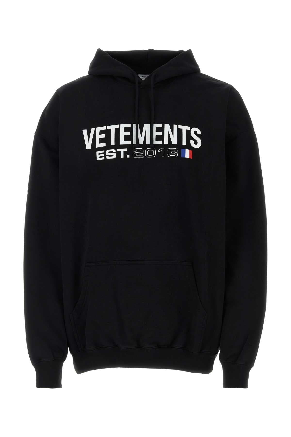 Black Cotton Blend Oversize Sweatshirt Exterior: Polyester Felpe