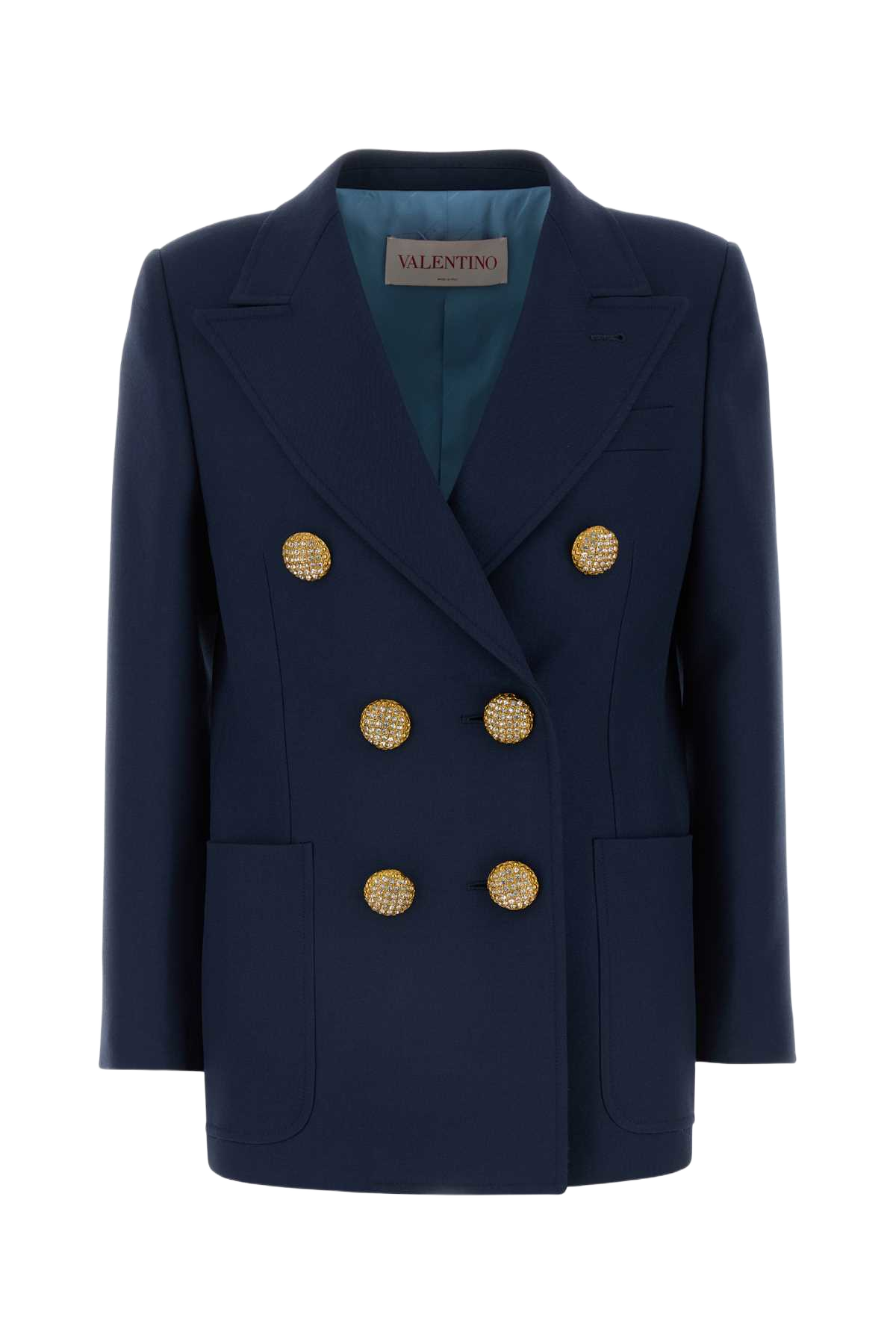 Navy Blue Wool Blazer Indaco Giacche E Gilet